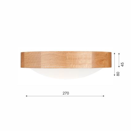 Brilagi - Luminária de teto LED RGBW dimerizável CARVALHO SLIM 1xE27/9W/230V 2700–6500K Wi-Fi carvalho diâmetro 27 cm