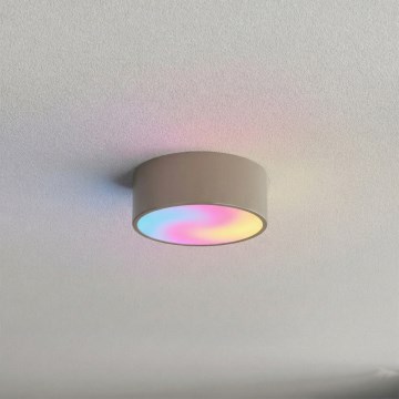 Brilagi - LED RGBW luminária de teto dimerizável para casa de banho CLARE 1xE27/9W/230V 2700-6500K Ø 20 cm IP54 Wi-Fi bege