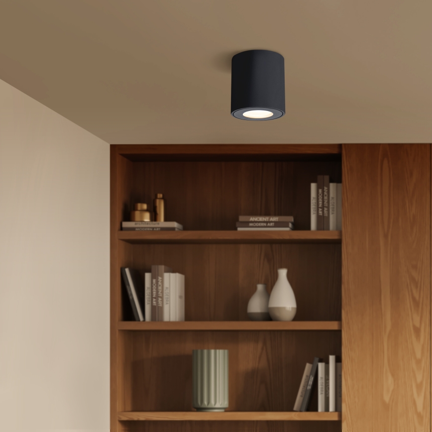 Brilagi - Luminária LED RGBW dimerizável para casa de banho MIA 1xGU10/4,8W/230V 3000K 84x80 mm preta IP54 + comando remoto