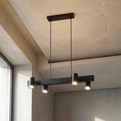 BRILAGI - Lustre LED RGBW regulável suspenso por cabo SELE 4xGU10/6,5W/230V 2700-6500K preto