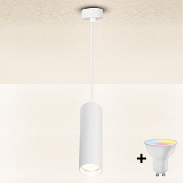 Brilagi - LED RGBW lustre pendente dimerizável com cabo de suspensão SELE 1xGU10/6W/230V 3000K branco + controlo remoto
