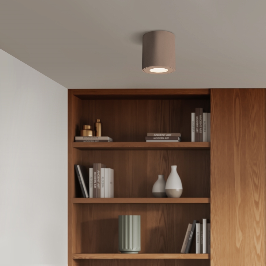 Brilagi - Luminária LED RGBW dimerizável para casa de banho MIA 1xGU10/4,8W/230V 3000K 84x80 mm bege IP54 + comando remoto