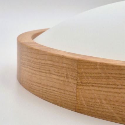 Brilagi - Luminária de teto LED RGBW dimerizável CARVALHO SLIM 2xE27/15W/230V 2700-6500K Wi-Fi carvalho, diâmetro 37 cm