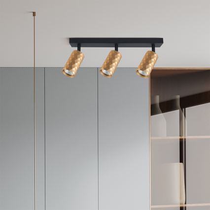 Brilagi - Spot LED RGBW dimerizável SELE DIAMANT 3xGU10/4,8W/230V 3000K dourado + controlo remoto