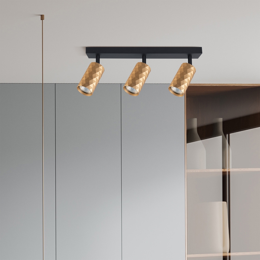 Brilagi - Spot LED RGBW dimerizável SELE DIAMANT 3xGU10/4,8W/230V 3000K dourado + controlo remoto