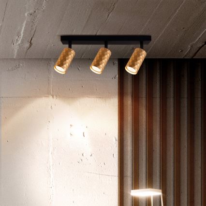 Brilagi - Spot LED RGBW dimerizável SELE DIAMANT 3xGU10/4,8W/230V 3000K dourado + controlo remoto