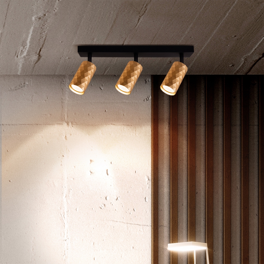 Brilagi - Spot LED RGBW dimerizável SELE DIAMANT 3xGU10/4,8W/230V 3000K dourado + controlo remoto