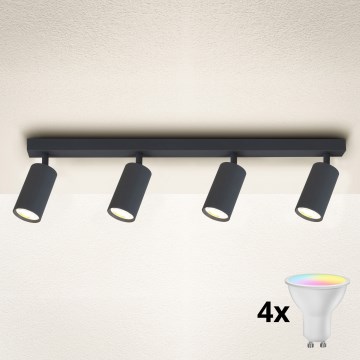 Brilagi - LED RGBW Spot dimerizável SELE 4xGU10/6W/230V 3000K antracite + comando remoto