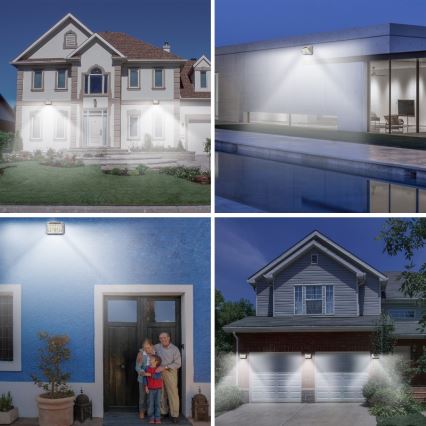 Brilagi - Luminária de parede solar LED com sensor de movimento e crepúsculo WALLIE LED/4W/5,5V 1200 mAh 6500K IP64 prata