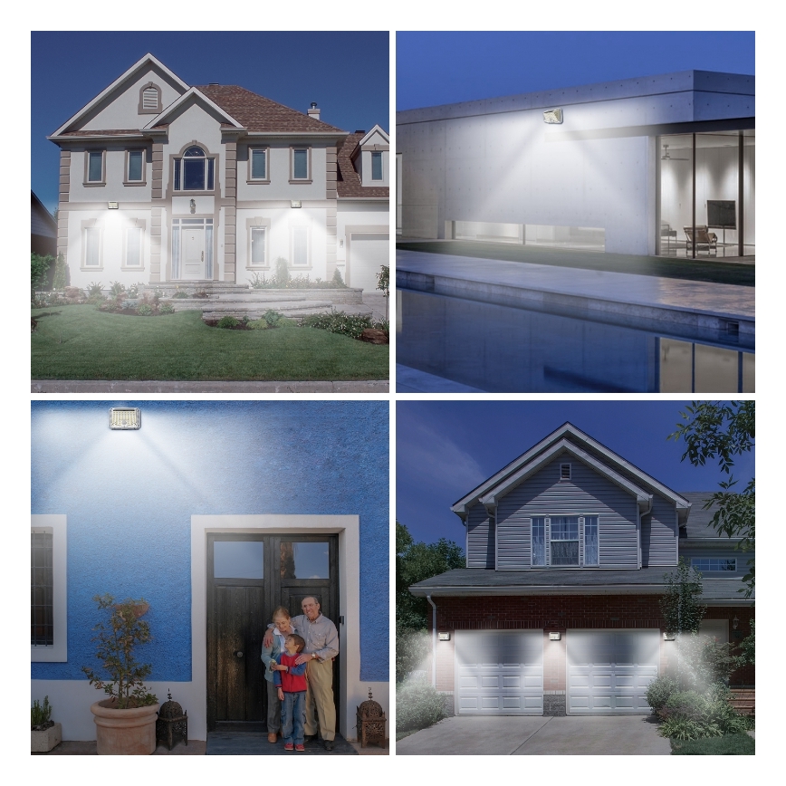 Brilagi - Luminária de parede solar LED com sensor de movimento e crepúsculo WALLIE LED/4W/5,5V 1200 mAh 6500K IP64 prata