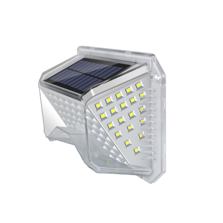 Brilagi - Luminária de parede solar LED com sensor de movimento e crepúsculo WALLIE LED/4W/5,5V 1200 mAh 6500K IP64 prata