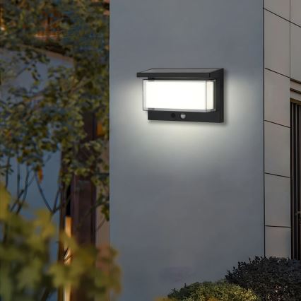 Brilagi - Luminária de parede solar LED com sensor SUN LUME LED/10W/3,7V 4000 mAh IP44