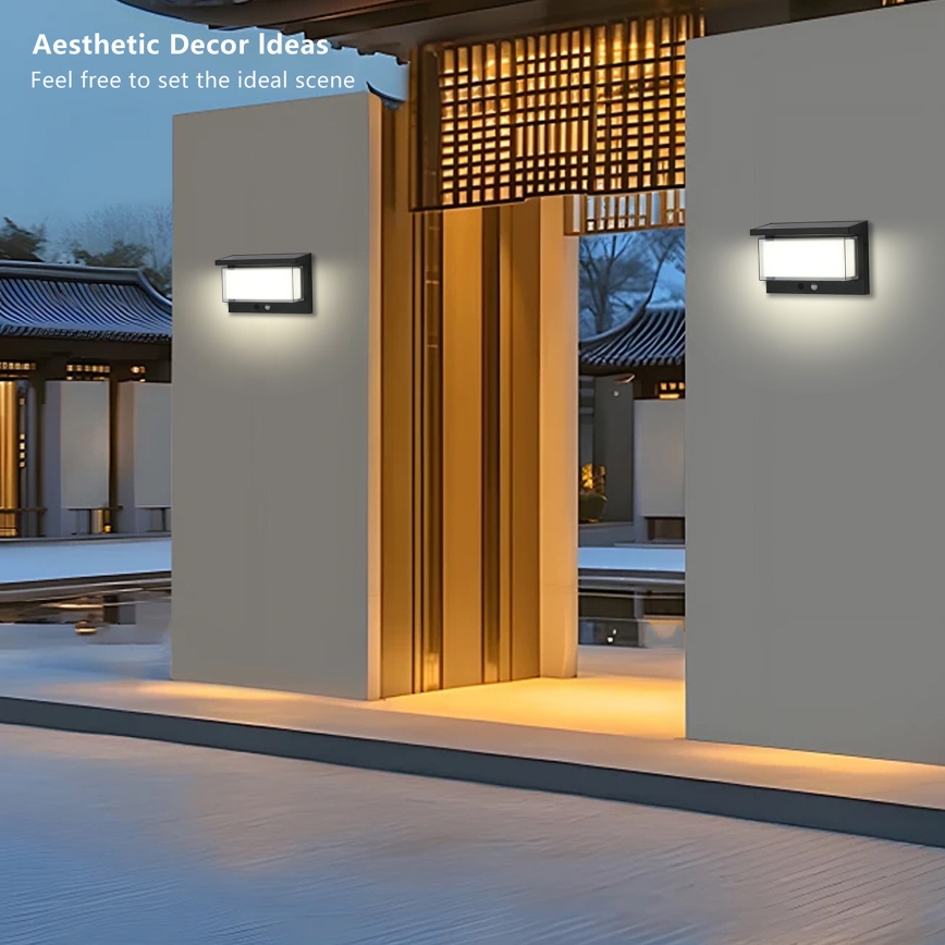 Brilagi - Luminária de parede solar LED com sensor SUN LUME LED/10W/3,7V 4000 mAh IP44