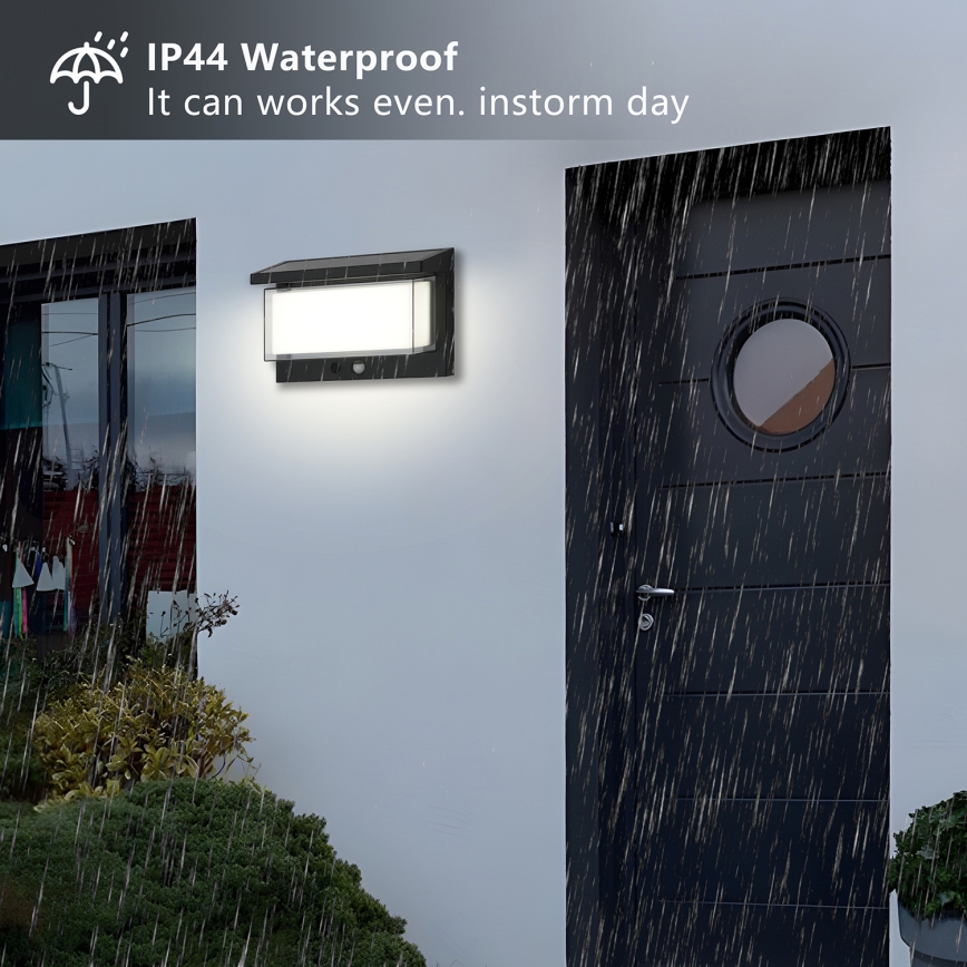 Brilagi - Luminária de parede solar LED com sensor SUN LUME LED/10W/3,7V 4000 mAh IP44