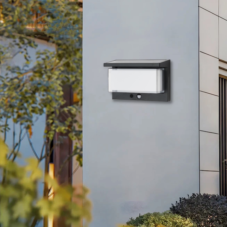 Brilagi - Luminária de parede solar LED com sensor SUN LUME LED/10W/3,7V 4000 mAh IP44