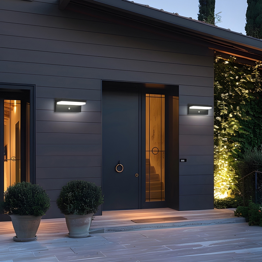Brilagi - Luminária de parede solar LED com sensor SUN SENSE LED/10W/3,7V 4000 mAh IP44