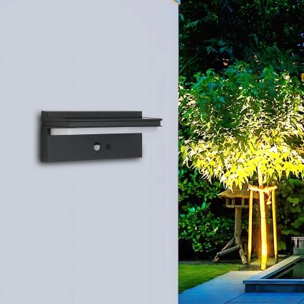 Brilagi - Luminária de parede solar LED com sensor SUN SENSE LED/10W/3,7V 4000 mAh IP44