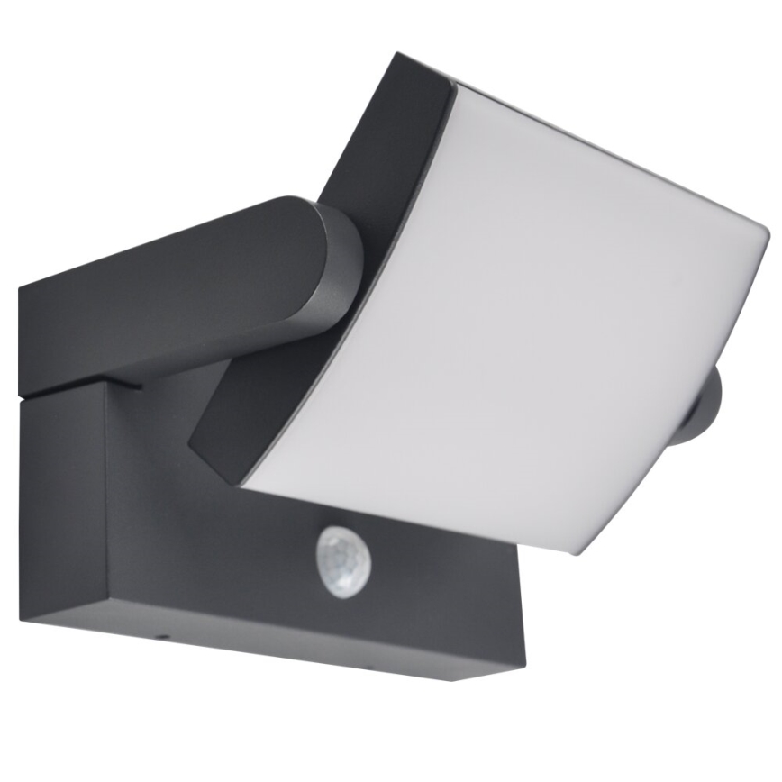 Brilagi - Luminária de parede solar LED com sensor de movimento e crepúsculo ANKLE LED/10W/3,7V 3000 mAh 3000K IP65 antracite