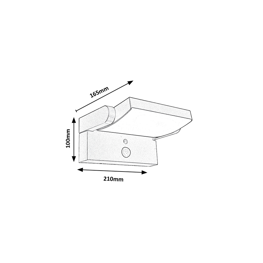 Brilagi - Luminária de parede solar LED com sensor de movimento e crepúsculo ANKLE LED/10W/3,7V 3000 mAh 3000K IP65 antracite