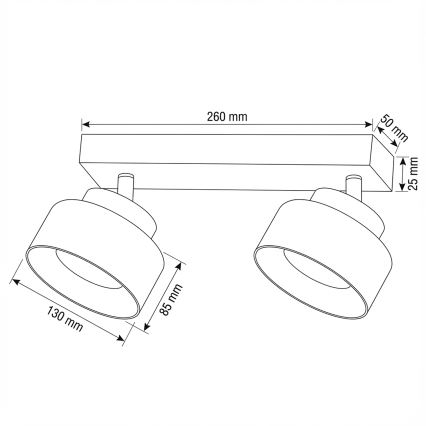 Brilagi - LED Spot AURA LUX 2xGX53/30W/230V preto/fumê