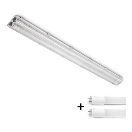 BRILAGI - Luminária fluorescente LED técnica, à prova de pó OPTIMA T8 2xG13/18W/230V 4000K IP65 128 cm - palete de 110 unidades