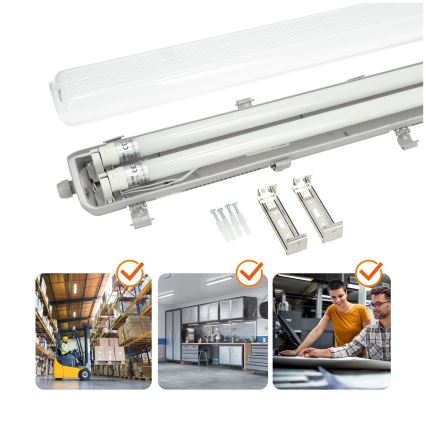 BRILAGI - Luminária fluorescente LED técnica, à prova de pó OPTIMA T8 2xG13/18W/230V 4000K IP65 128 cm - palete de 110 unidades