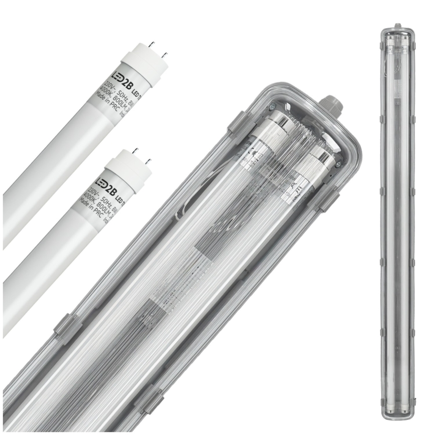 BRILAGI - Luminária fluorescente LED técnica, à prova de pó OPTIMA T8 2xG13/18W/230V 4000K IP65 128 cm - palete de 110 unidades