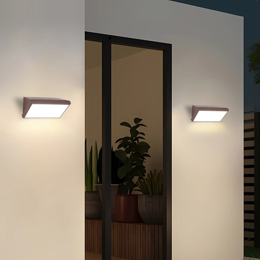 Brilagi - Aplique de parede exterior LED dimerizável TRIANGLE 1xE27/6W/230V 2700-6500K IP65 castanho