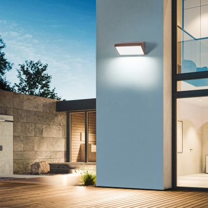 Brilagi - Aplique de parede exterior LED dimerizável TRIANGLE 1xE27/6W/230V 2700-6500K IP65 castanho