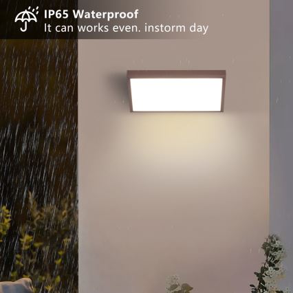 Brilagi - Aplique de parede exterior LED dimerizável TRIANGLE 1xE27/6W/230V 2700-6500K IP65 castanho