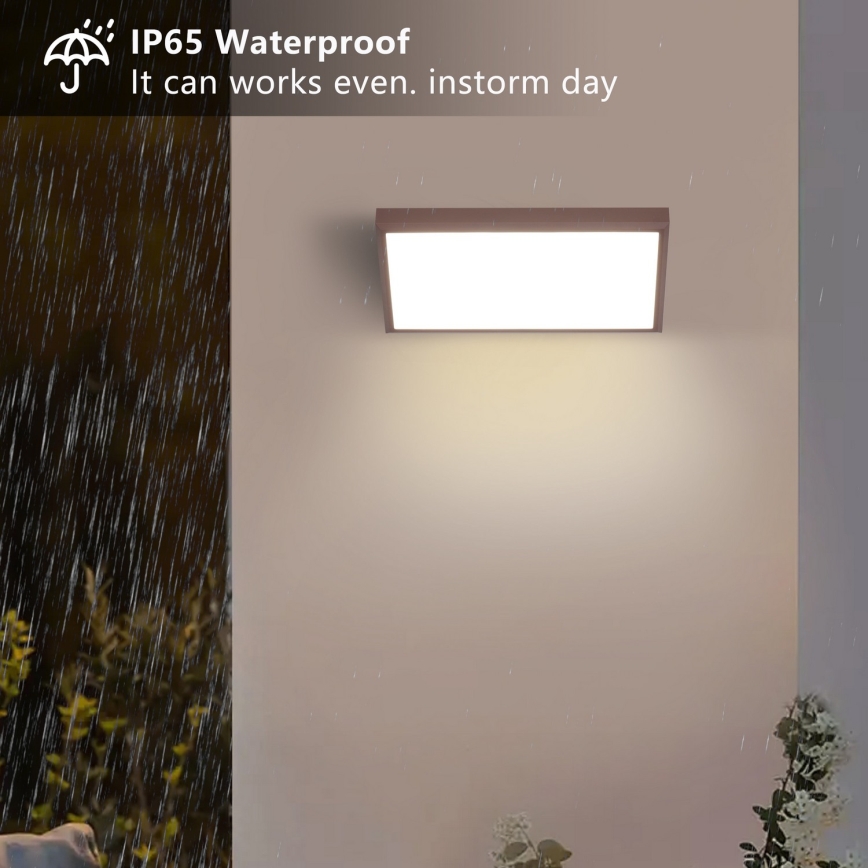 Brilagi - Aplique de parede exterior LED dimerizável TRIANGLE 1xE27/6W/230V 2700-6500K IP65 castanho
