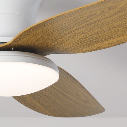 Brilagi - Ventilador de teto LED regulável LED/30W/230V 3000-6500K branco/marrom + controlo remoto