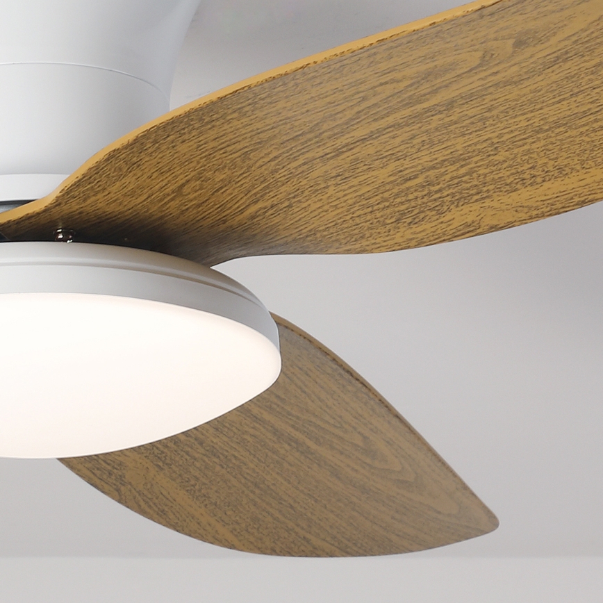 Brilagi - Ventilador de teto LED regulável LED/30W/230V 3000-6500K branco/marrom + controlo remoto