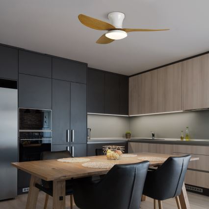 Brilagi - Ventilador de teto LED regulável LED/30W/230V 3000-6500K branco/marrom + controlo remoto