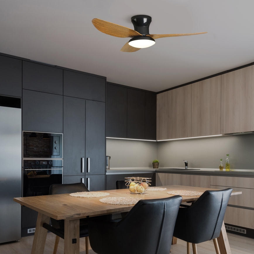 Brilagi - Ventilador de teto LED dimmerizável LED/30W/230V 3000-6500K preto/marrom + controlo remoto