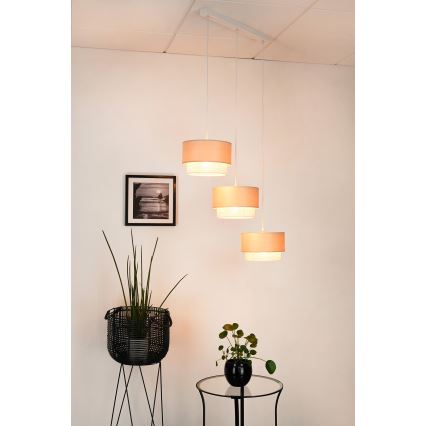 Brilagi - Candeeiro de teto suspenso ARIZONA BOHO 3xE27/15W/230V bege/branco