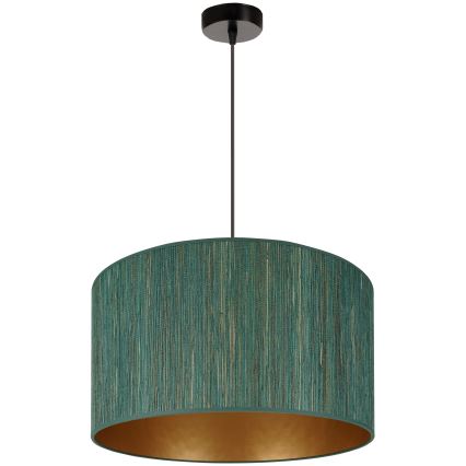 Brilagi - Candeeiro de teto suspenso BOSTON ROLLER 1xE27/15W/230V diâmetro 45 cm palha verde/dourado