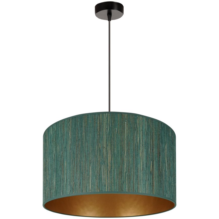 Brilagi - Candeeiro de teto suspenso BOSTON ROLLER 1xE27/15W/230V diâmetro 45 cm palha verde/dourado