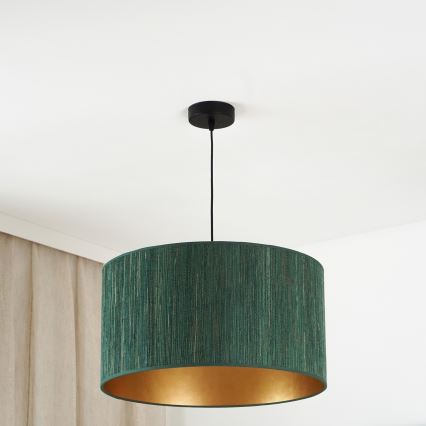 Brilagi - Candeeiro de teto suspenso BOSTON ROLLER 1xE27/15W/230V diâmetro 45 cm palha verde/dourado