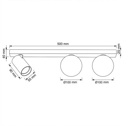 Brilagi - Luminária de 3 focos SELE BALL 1xGU10/30W/230V + 2xG9/10W branca