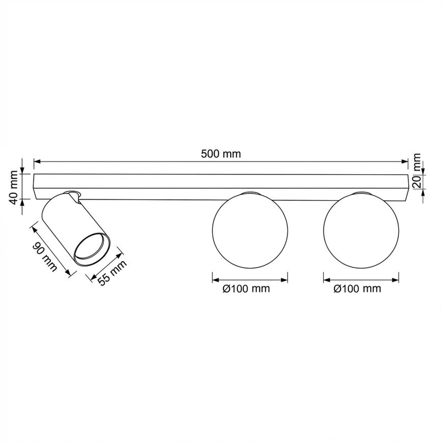 Brilagi - Luminária de 3 focos SELE BALL 1xGU10/30W/230V + 2xG9/10W branca