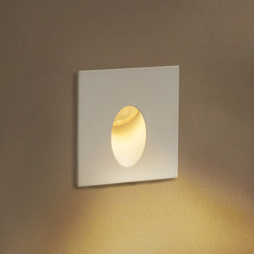 Brilagi - Luminária de embutir LED para exterior STAIRDOT LED/2W/230V branca IP65 quadrada