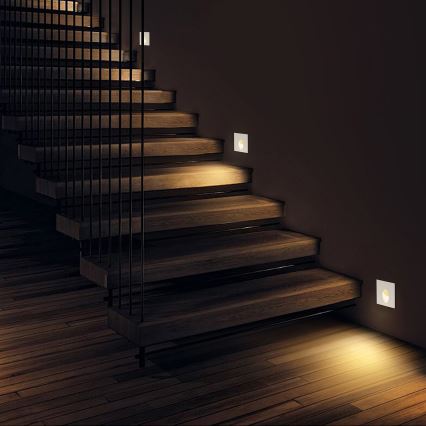 Brilagi - Luminária de embutir LED para exterior STAIRDOT LED/2W/230V branca IP65 quadrada
