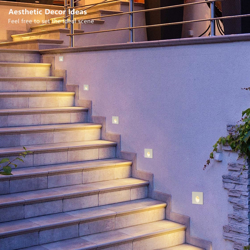 Brilagi - Luminária de embutir LED para exterior STAIRDOT LED/2W/230V branca IP65 quadrada