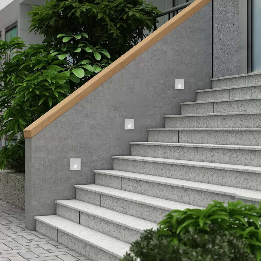 Brilagi - Luminária de embutir LED para exterior STAIRDOT LED/2W/230V branca IP65 quadrada