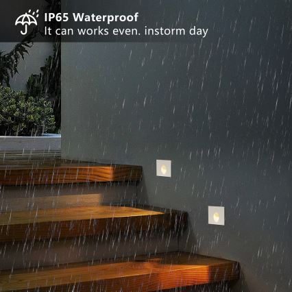 Brilagi - Luminária de embutir LED para exterior STAIRDOT LED/2W/230V branca IP65 quadrada