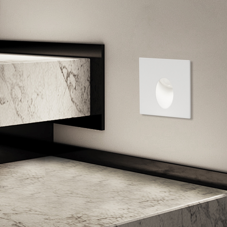 Brilagi - Luminária de embutir LED para exterior STAIRDOT LED/2W/230V branca IP65 quadrada