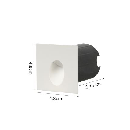 Brilagi - Luminária de embutir LED para exterior STAIRDOT LED/2W/230V branca IP65 quadrada