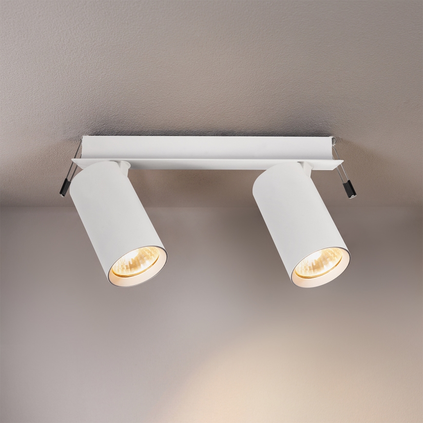 Brilagi - Luminária de embutir SELE 2xGU10/30W/230V branca