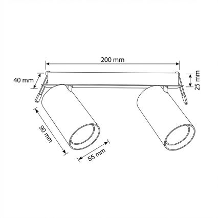 Brilagi - Luminária de embutir SELE 2xGU10/30W/230V branca